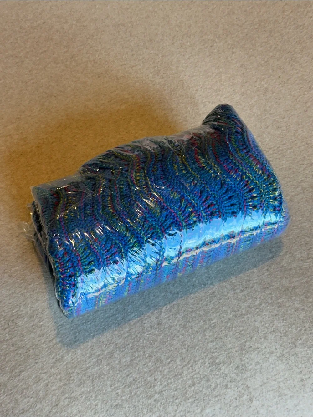 BLUE Crocheted Mermaid Tail Blanket